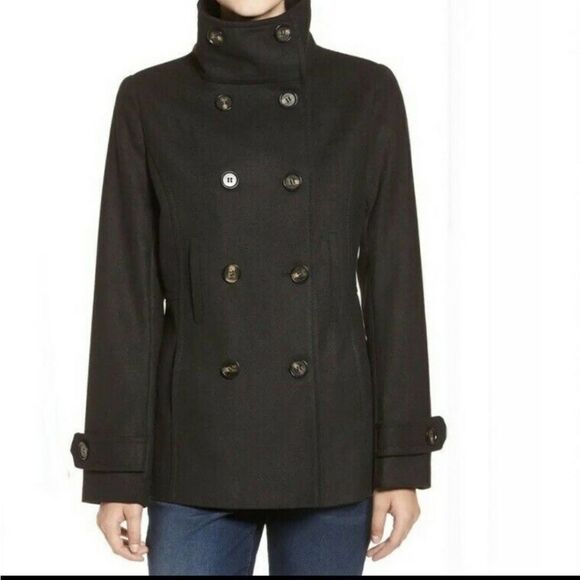 Thread & Supply Charcoal Gray Pea Coat - Picture 1 of 11